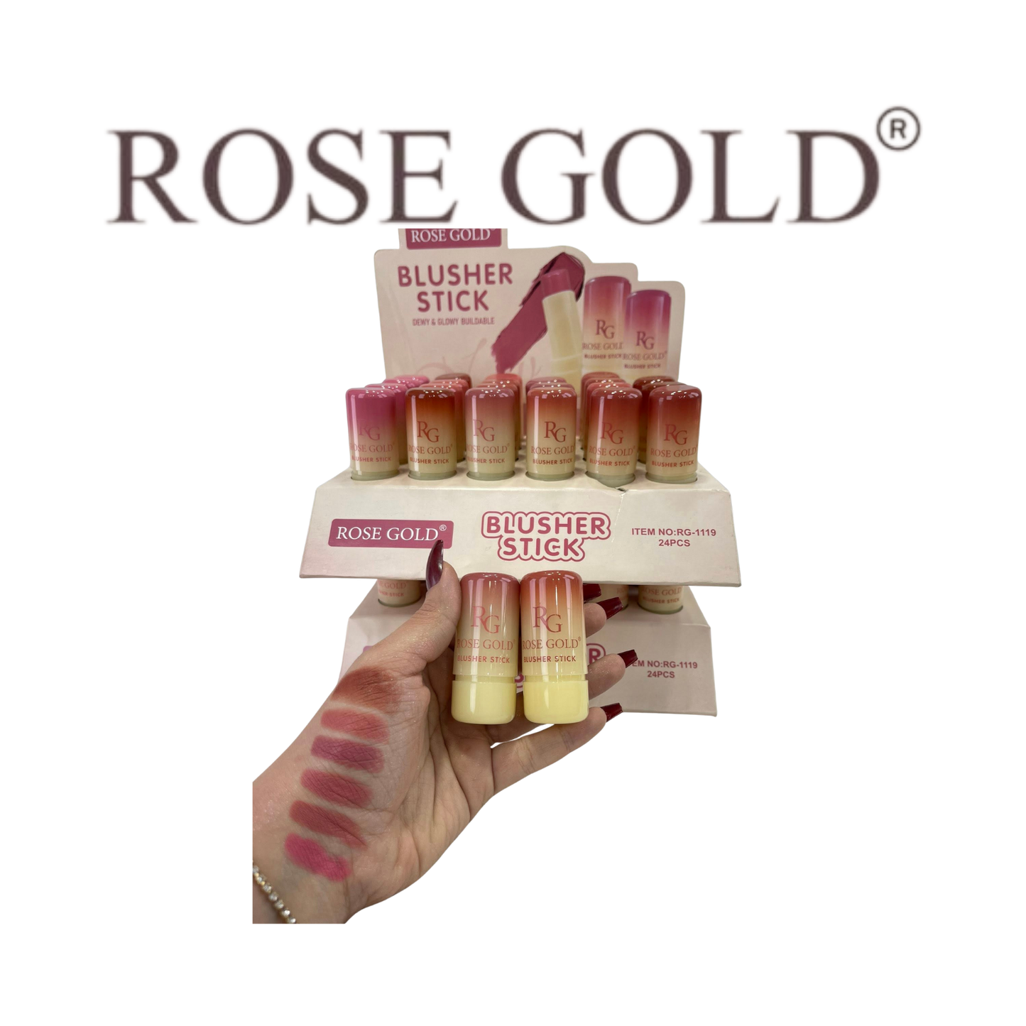 قلم بلاشر بتركيبة لامعة ومرطبة - روز جولد