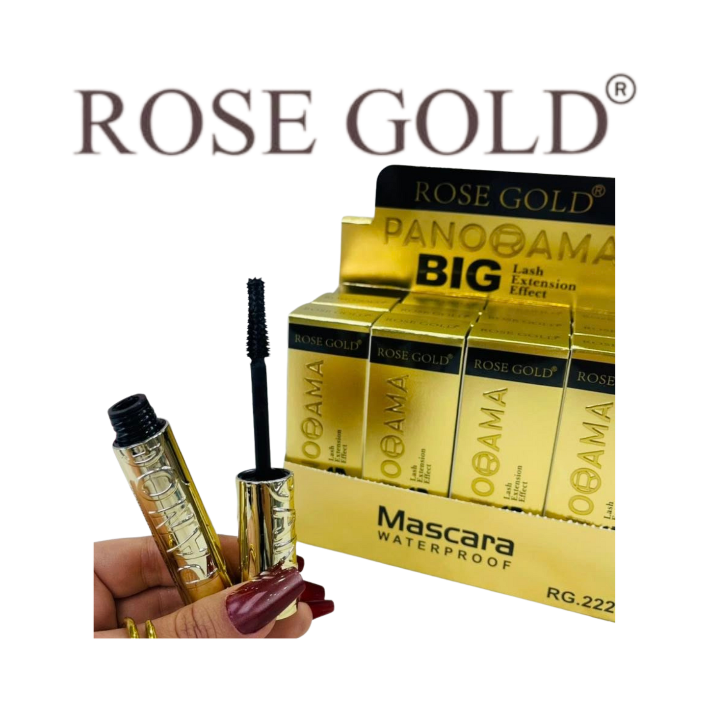 روز جولد ماسكارا PANORAMA BIG – تأثير تمديد الرموش بحجم مضاعف ومقاومة للماء (RG-222)