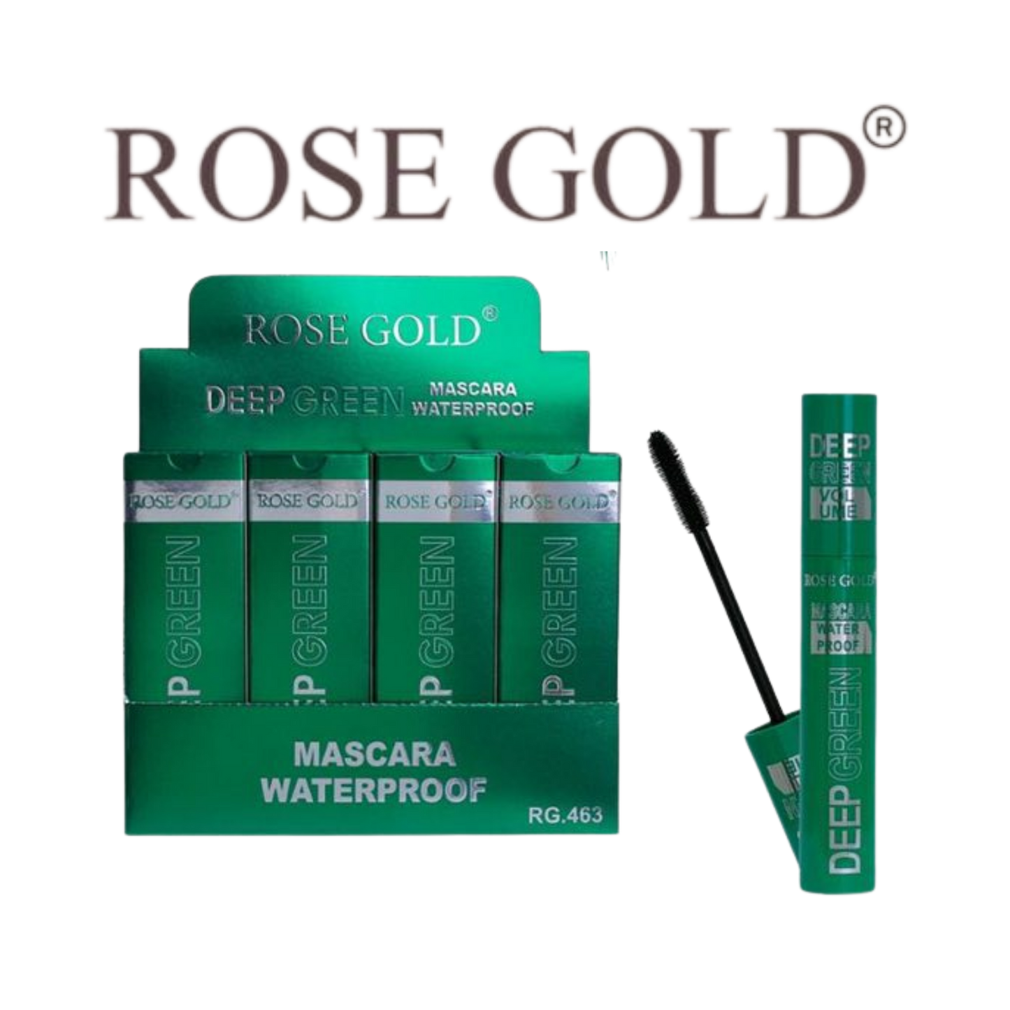 روز جولد ماسكارا DEEP GREEN – كثافة طبيعية بلون أخضر مقاوم للماء (RG-463)