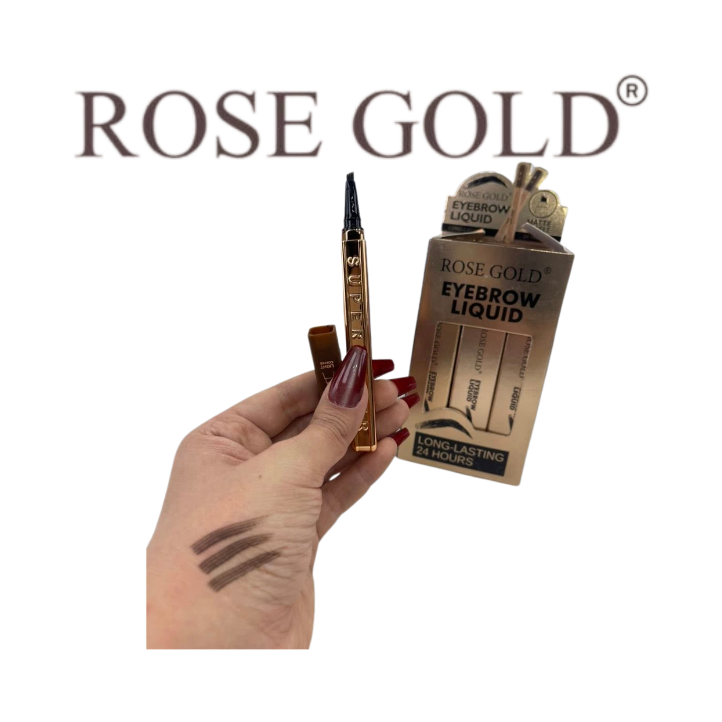 قلم حواجب سائل مطفي يدوم حتى 24 ساعة - روز جولد