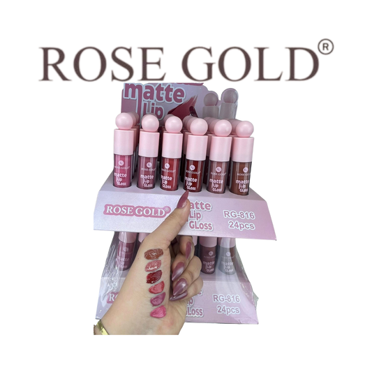 روز جولد ملمع شفاه مات – ترطيب ولمسة مطفية بألوان متعددة