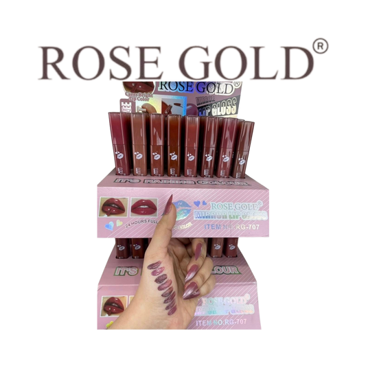 روز جولد MIRROR LIP GLOSS – ملمع شفاه بلمعة براقة وتغطية تدوم طوال اليوم (RG-707)