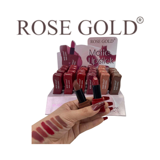 روز جولد MATTE Lipstick – روج مطفي بألوان متعددة وتغطية كاملة (450)