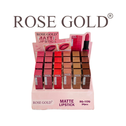 أحمر شفاه مطفي "روز جولد" – موديل RG-1170 (عدد 24 قطعة)
